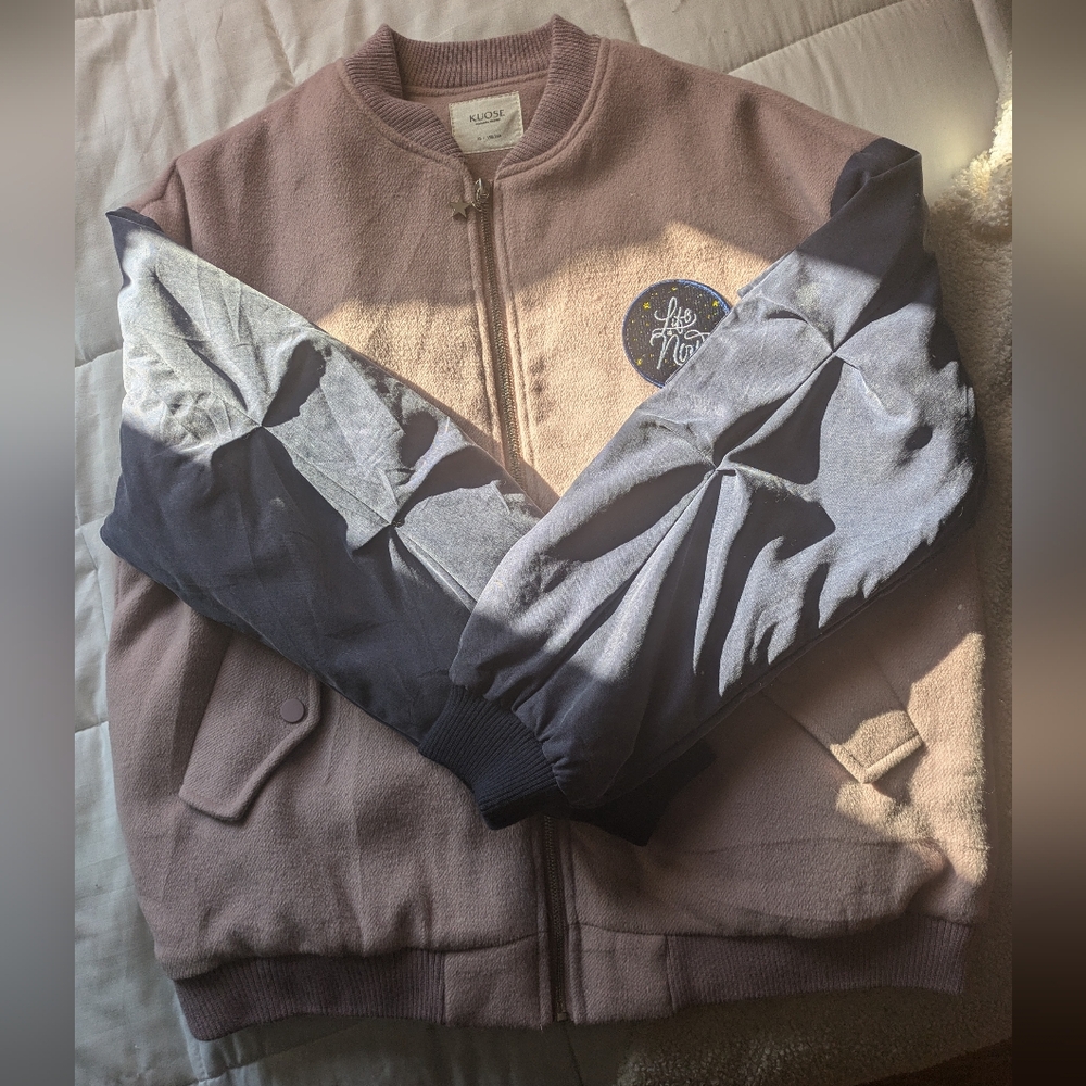 Kuose Pink and Purple Bomber Jacket